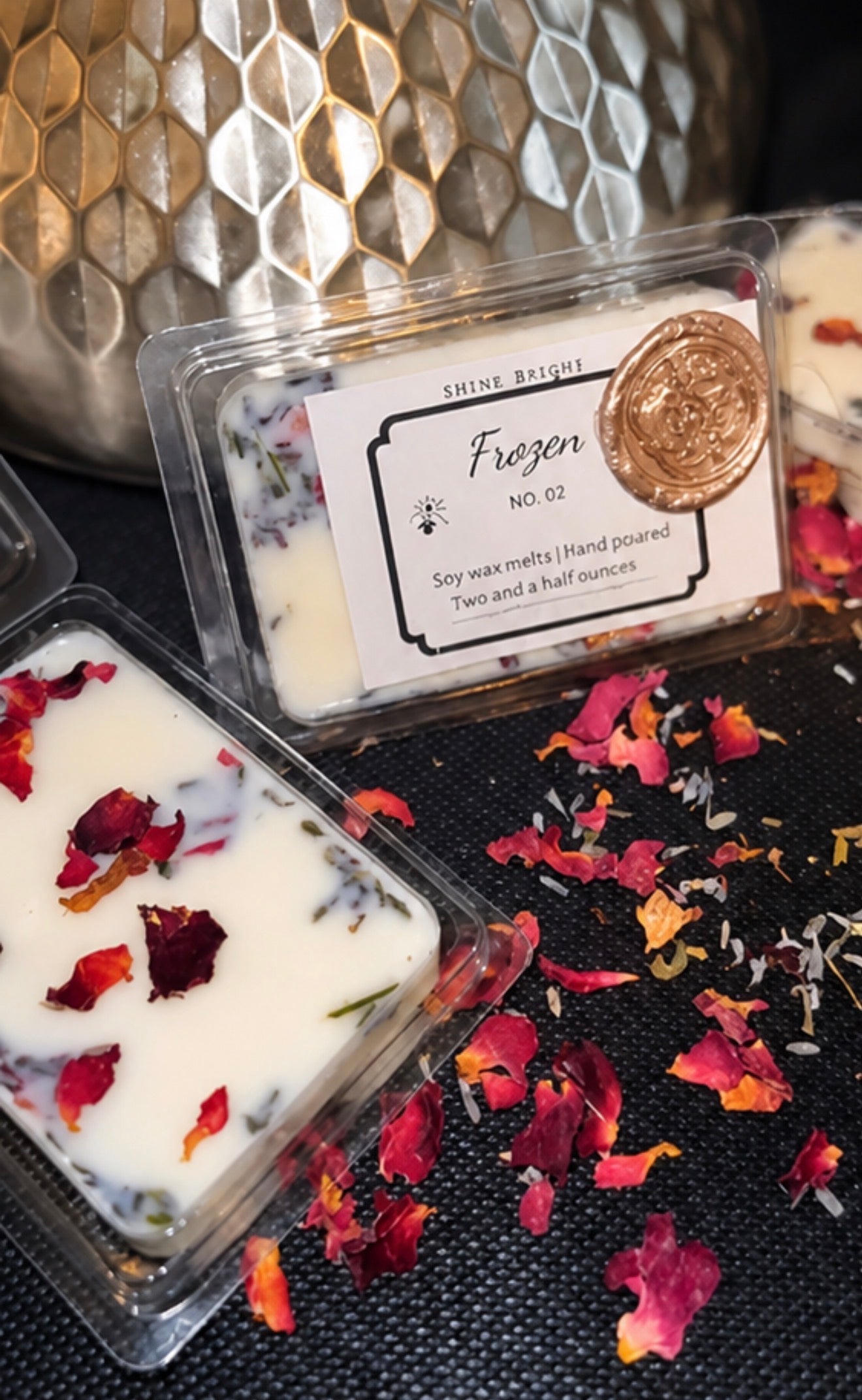 Wax Melts with Real Lavender and Roses- SHINE BRIGHT 3ct.  Multple Scents available