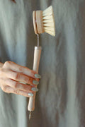 CASA AGAVE® Long Handle Dish Brush White Teak - No Tox Life